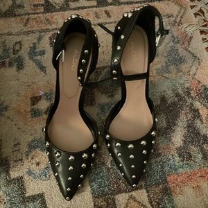 High chunky heels with silver studs. Excellent condition. Worn once. Ankle strap